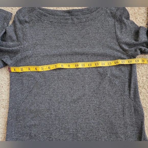 J Jill Womens Tunic Top Size S Ponte Knit Gray Herringbone Boat Neck 3/4 Sleeve - Picture 7 of 9